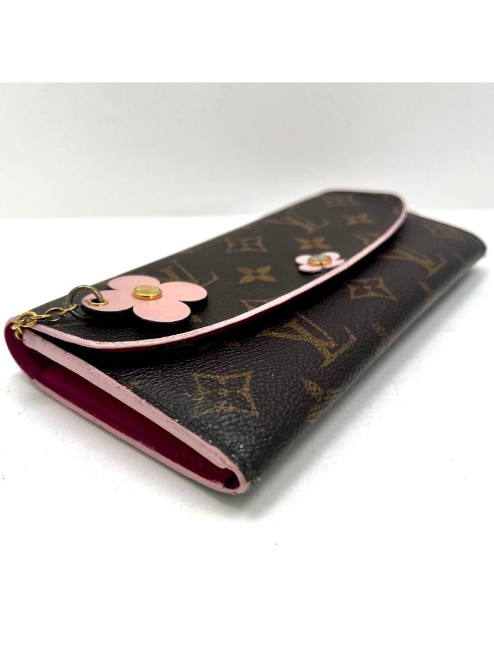Louis Vuitton Monogram Portefeuille Emily Flower Charm Wallet - Picture 6 of 15